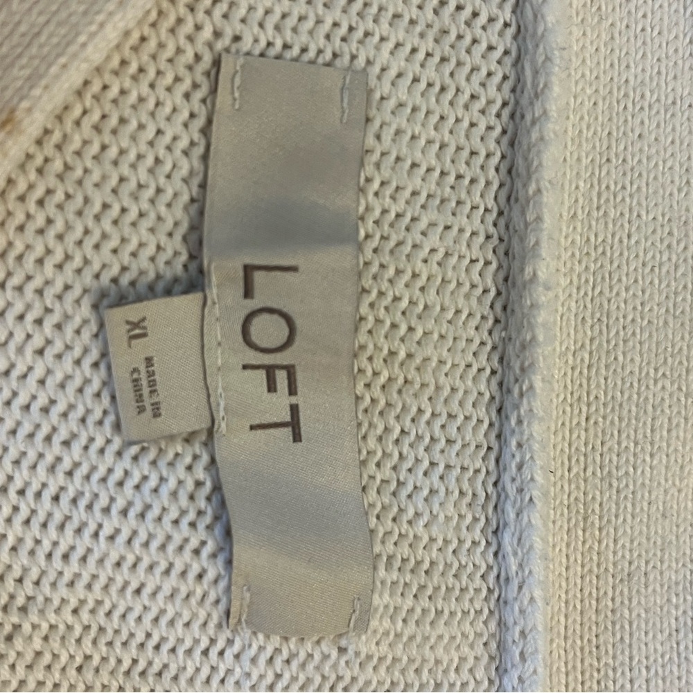 LOFT Blue and White Striped Cardigan Sweater - Picture 5 of 5